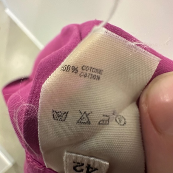 Fuchsia High waisted pencil skirt 100% cotton made in Italy Size 42 (Italy) - Picture 4 of 4